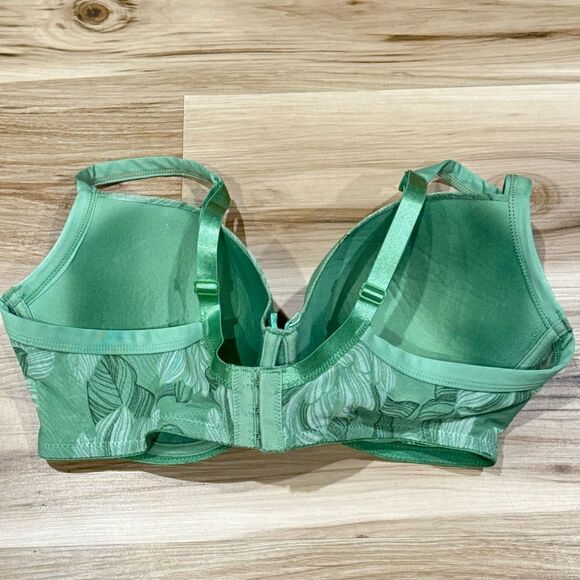 Delta Burke Green Floral Mesh Bra Women’s 40DD - Picture 4 of 5